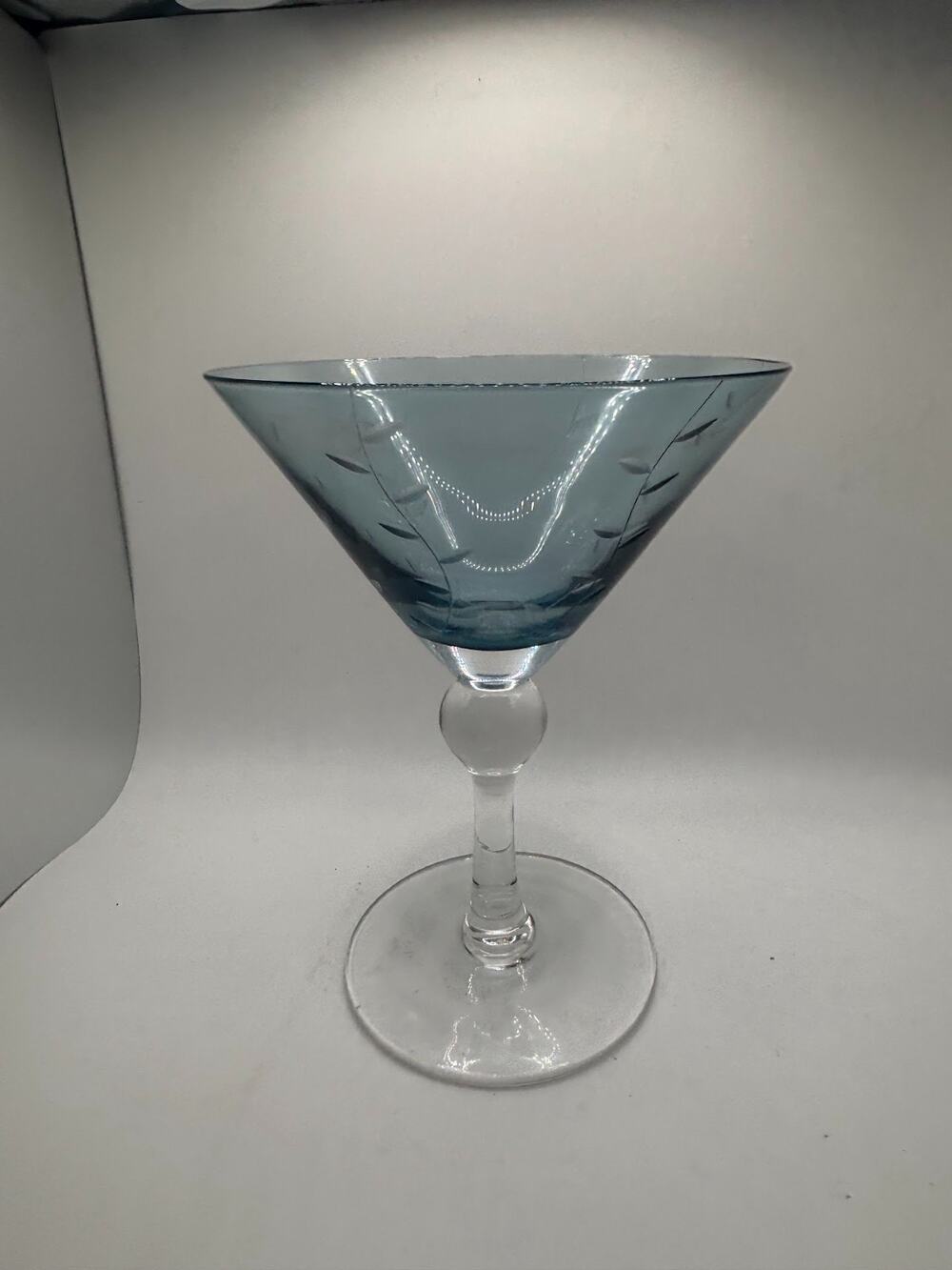 Turquoise Bowl Martini Glass Ball Stem Replacement 7" Tall
